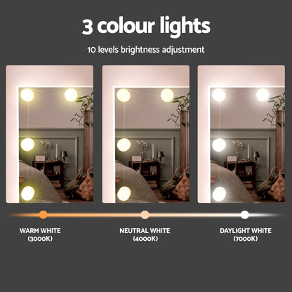 Artiss Dressing Table Set Stool 10 Led Bulbs White FURNI-L-DRESS06-LED-WH-AB