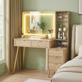 Artiss Dressing Table LED Vanity Desk Charging Station Wood FURNI-L-DRESS10-WD-AB