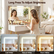 Artiss Dressing Table LED Vanity Desk Charging Station White FURNI-L-DRESS10-WH-AB