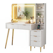 Artiss Dressing Table LED Vanity Desk Charging Station White FURNI-L-DRESS10-WH-AB