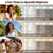 Artiss Dressing Table Vanity Desk Set LED Bulbs RGB Light White FURNI-L-DRESS11-WH-AB