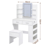Artiss Dressing Table LED Vanity Desk Set Stool White FURNI-L-DRESS12-WH-AB