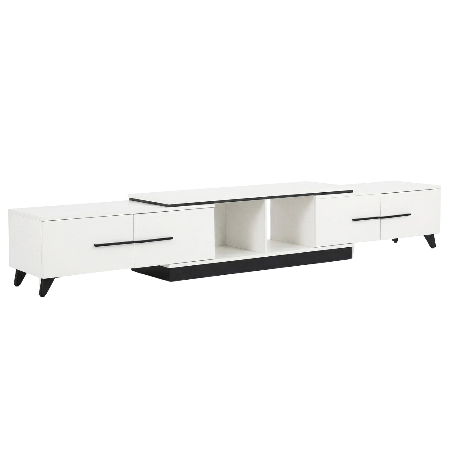Artiss Extendable TV Cabinet Entertainment Unit Stand White FURNI-L-EXT-TV190-WH-ABC