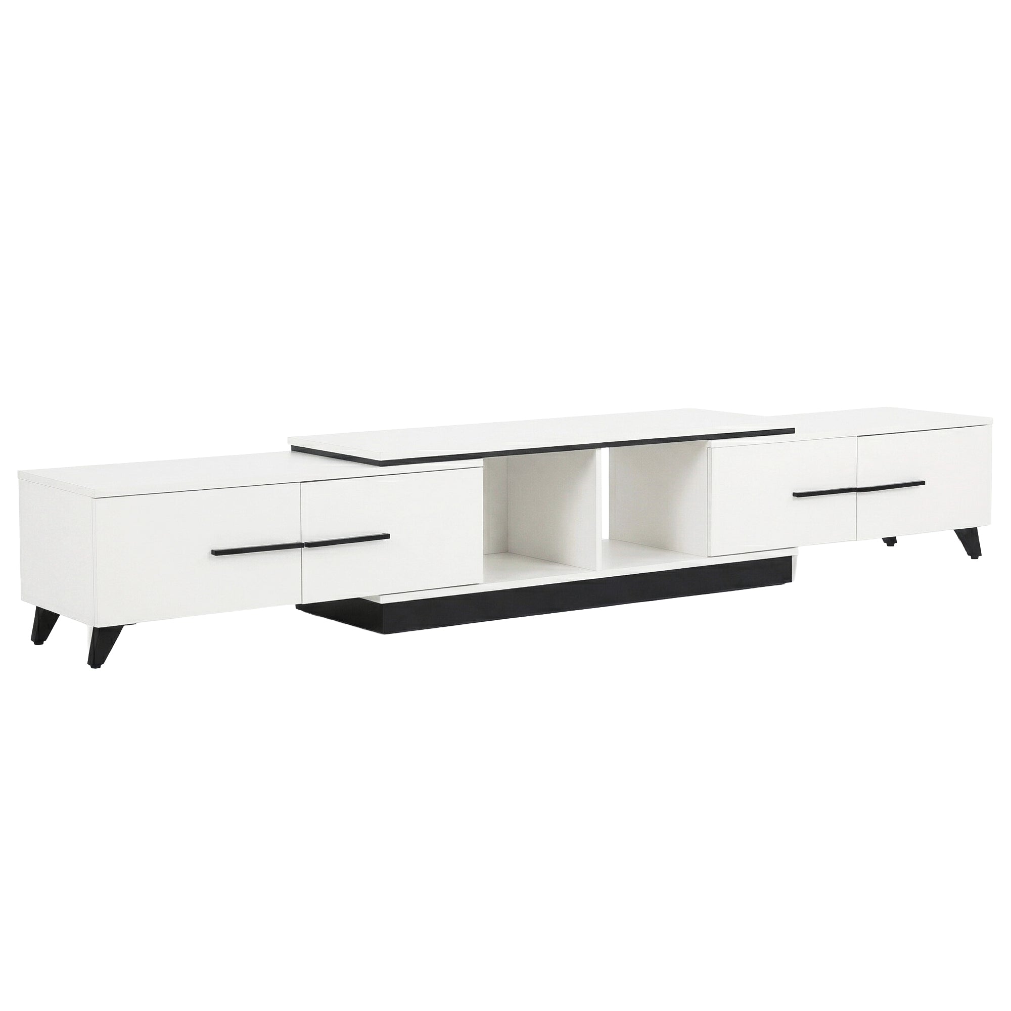 Artiss Extendable TV Cabinet Entertainment Unit Stand White FURNI-L-EXT-TV190-WH-ABC