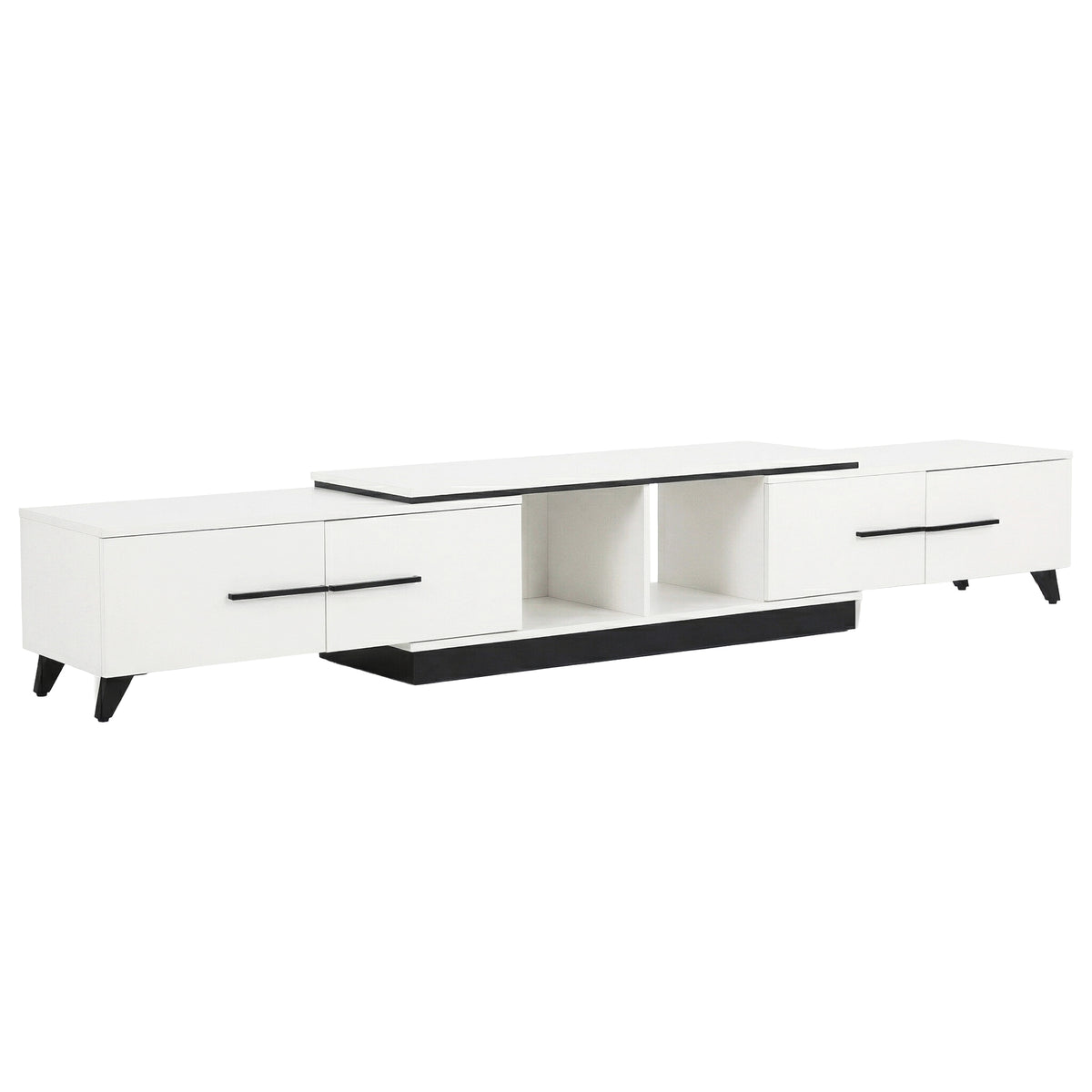 Artiss Extendable TV Cabinet Entertainment Unit Stand White FURNI-L-EXT-TV190-WH-ABC