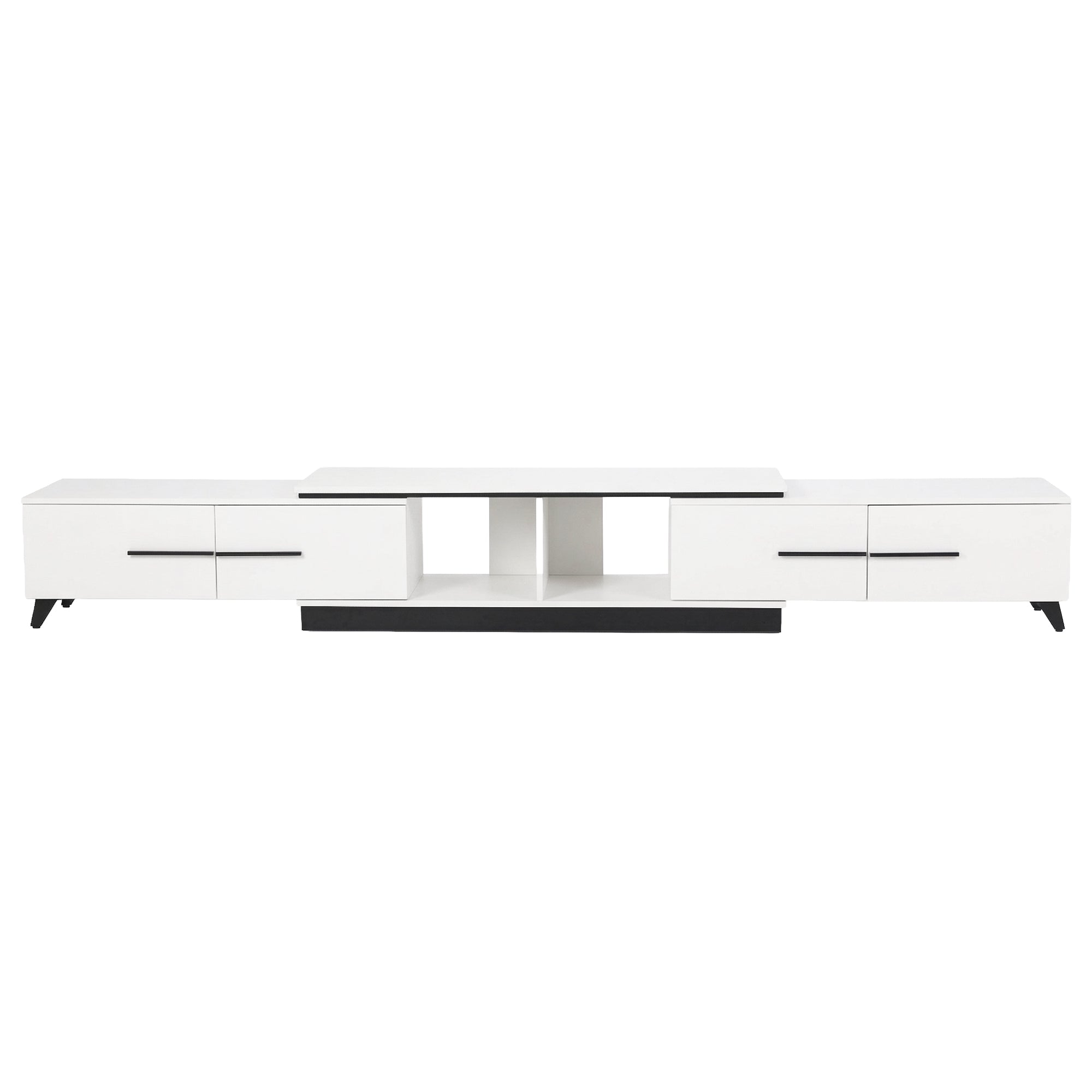 Artiss Extendable TV Cabinet Entertainment Unit Stand White FURNI-L-EXT-TV190-WH-ABC