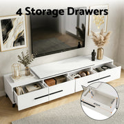 Artiss Extendable TV Cabinet Entertainment Unit Stand White FURNI-L-EXT-TV190-WH-ABC