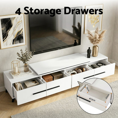 Artiss Extendable TV Cabinet Entertainment Unit Stand White FURNI-L-EXT-TV190-WH-ABC