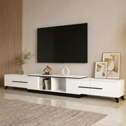 Artiss Extendable TV Cabinet Entertainment Unit Stand White FURNI-L-EXT-TV190-WH-ABC