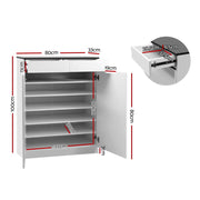 Artiss Shoe Rack Cabinet 30 Pairs White Eve FURNI-L-GS-SHOE01-WHBK-AB