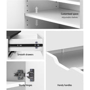 Artiss Shoe Rack Cabinet 30 Pairs White Eve FURNI-L-GS-SHOE01-WHBK-AB