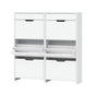 Artiss 2x Shoe Cabinet Organiser 3 Flip Drawer High Gloss White FURNI-L-GS-SHOE02-WHX2