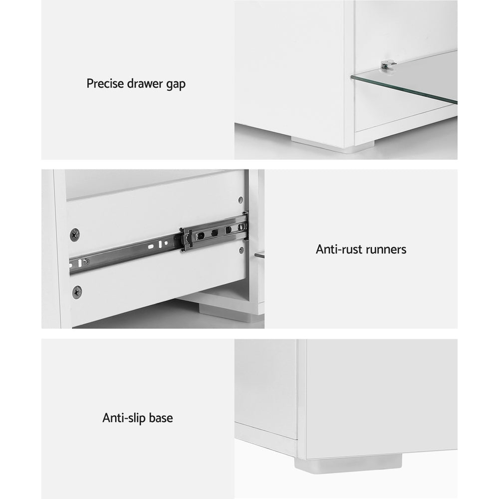 Artiss TV Cabinet Entertainment Unit 180cm Wood White James FURNI-L-GS-TV180-WHWD-AB