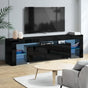 Artiss Entertainment Unit TV Cabinet LED 160cm Black Elo FURNI-L-LED-GS-TV160-BK-AB