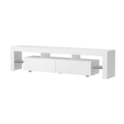 Artiss TV Cabinet Entertainment Unit Stand RGB LED Gloss Furniture 200cm White FURNI-L-LED-GS-TV200-WH-AB