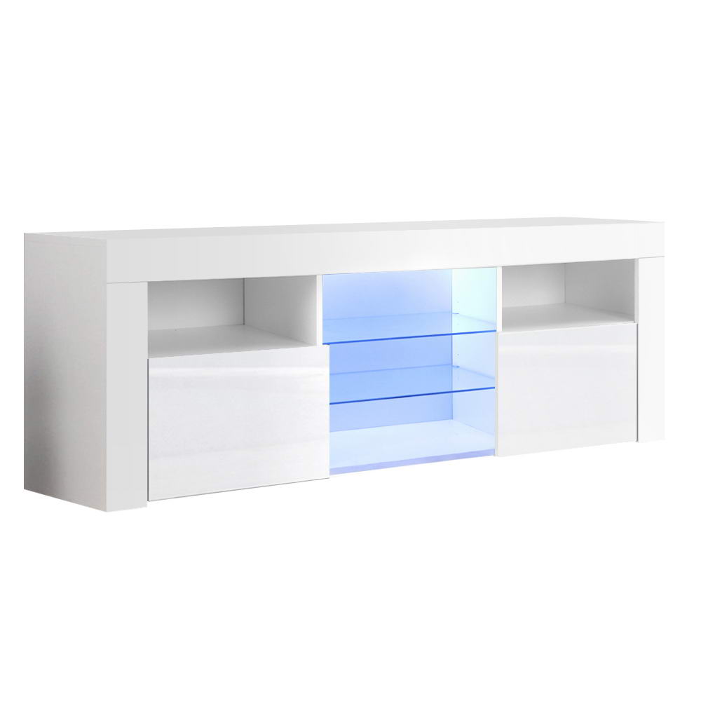 Artiss Entertainment Unit TV Cabinet LED 145cm White Angus FURNI-L-LED-TV02-WH-AB