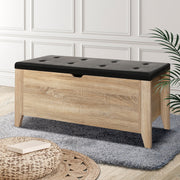 Artiss Storage Ottoman Blanket Box Leather Oak FURNI-L-OTM01-OAK