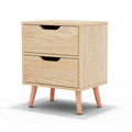 Artiss Bedside Table 2 Drawers Nightstand - BODEN Pine FURNI-L-SCAN-BS01-WD