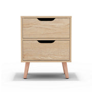Artiss Bedside Table 2 Drawers Nightstand - BODEN Pine FURNI-L-SCAN-BS01-WD