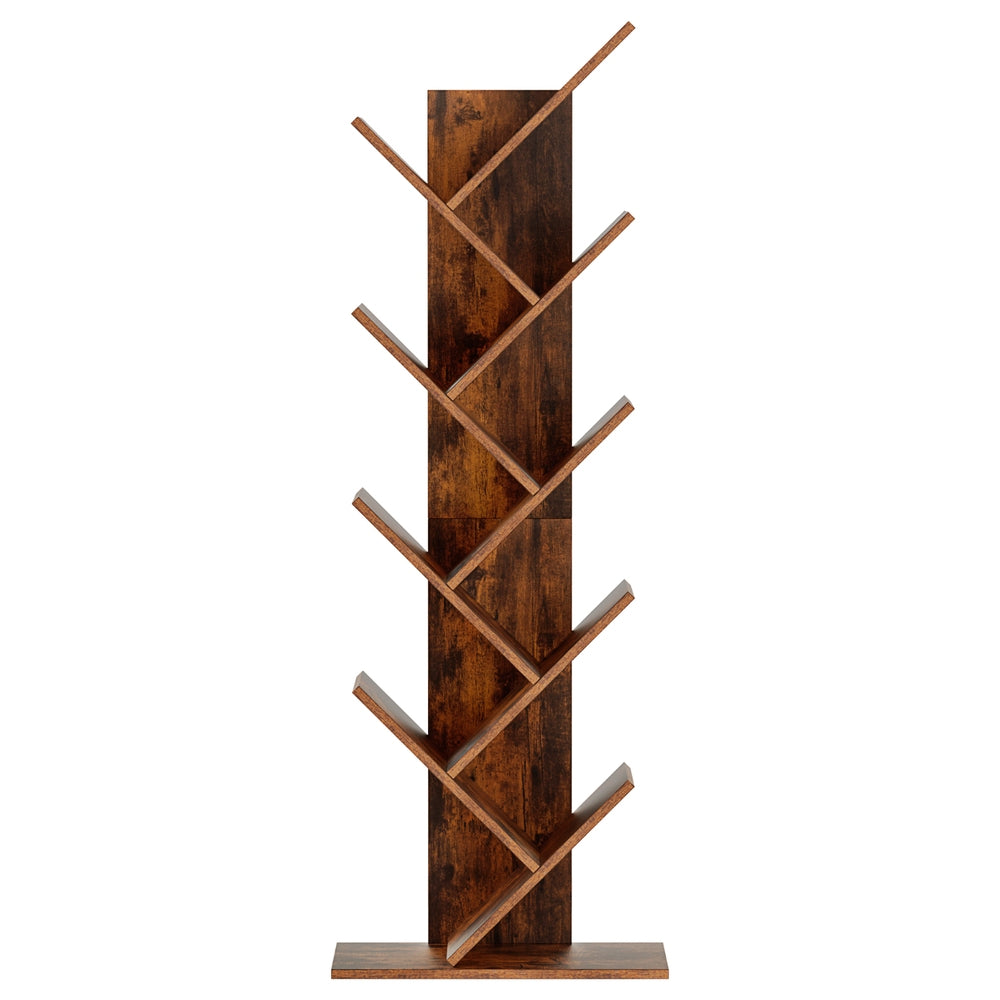 Artiss Tree Bookshelf 9 Tiers Walnut FURNI-L-SHELF-9TB-WAL