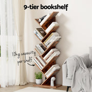 Artiss Tree Bookshelf 9 Tiers Walnut FURNI-L-SHELF-9TB-WAL