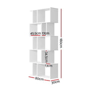 Artiss Bookshelf 5 Tiers - RITA White FURNI-L-SHELF01-WH-AB
