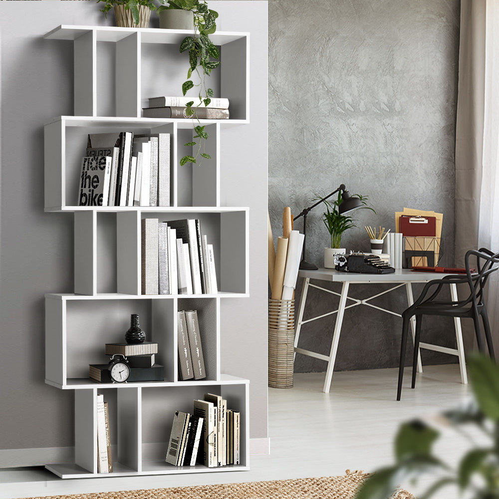 Artiss Bookshelf 5 Tiers - RITA White FURNI-L-SHELF01-WH-AB