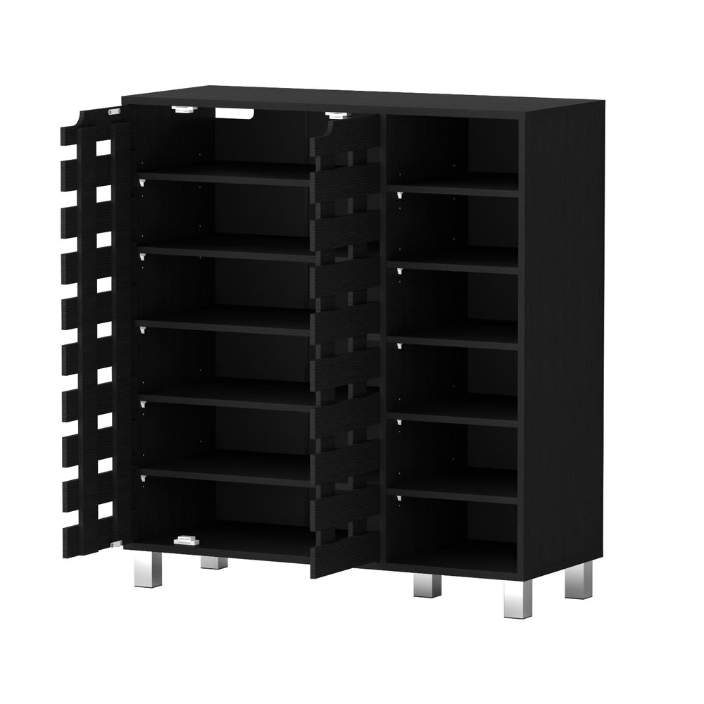 Artiss Shoe Rack Cabinet 6 Tier Storage Shelf Black FURNI-L-SHOE-2D-BK-AB