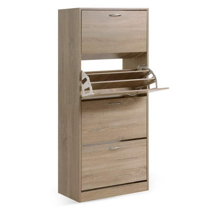 Artiss Shoe Rack Cabinet 60 Pairs 4 Doors - Wood FURNI-L-SHOE-4D3R-WD-AB