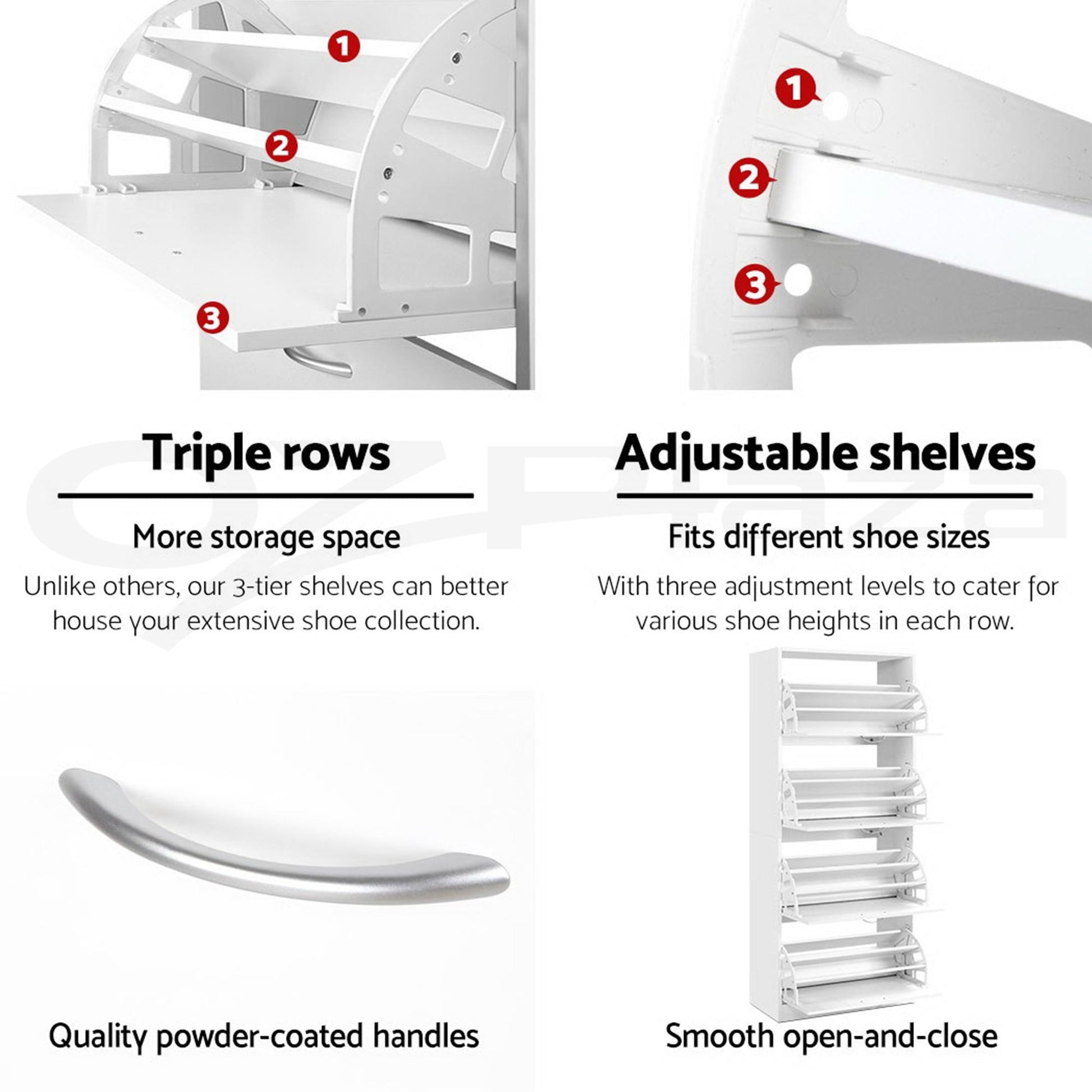 Artiss 2x Shoe Cabinet Storage Organiser 4 Flip Drawer White FURNI-L-SHOE-4D3R-WHX2