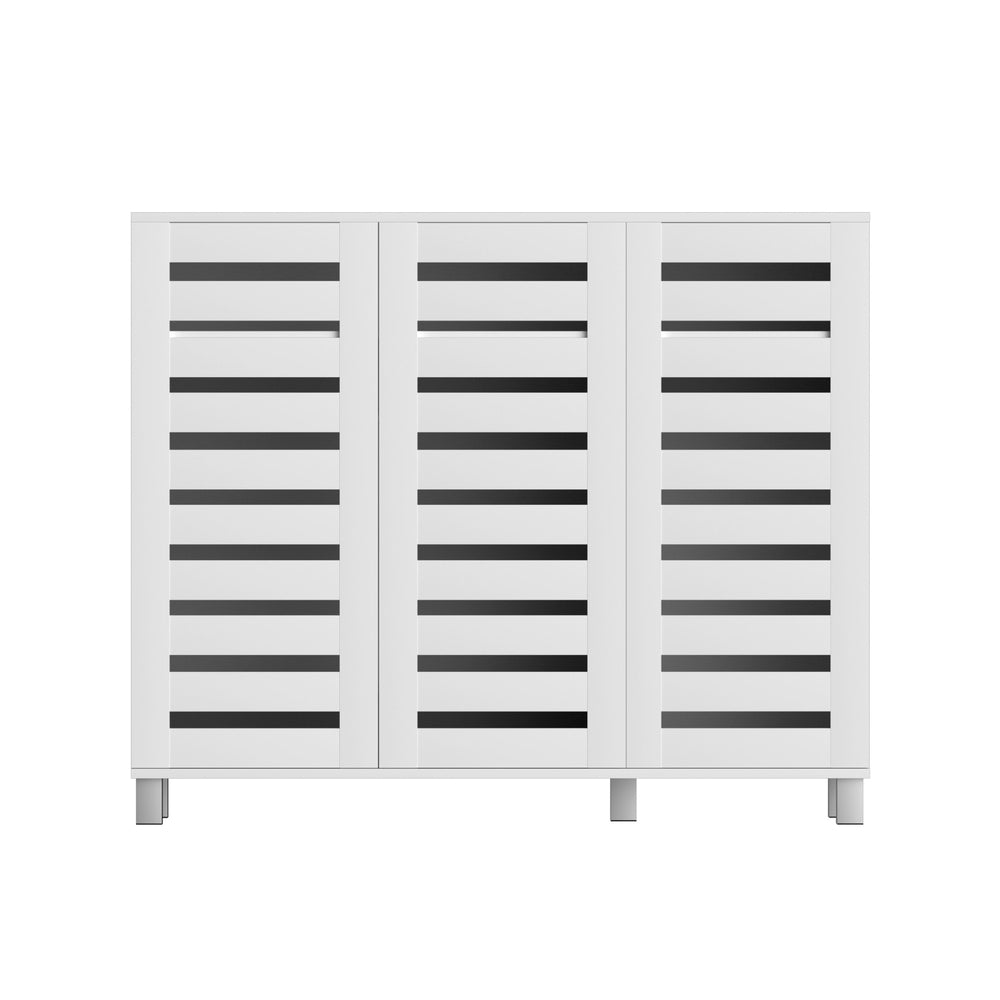 Artiss Shoe Rack Cabinet 30 Pairs Adjustable Shelf White FURNI-L-SHOE-LVD01-WH-AB