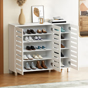 Artiss Shoe Rack Cabinet 30 Pairs Adjustable Shelf White FURNI-L-SHOE-LVD01-WH-AB