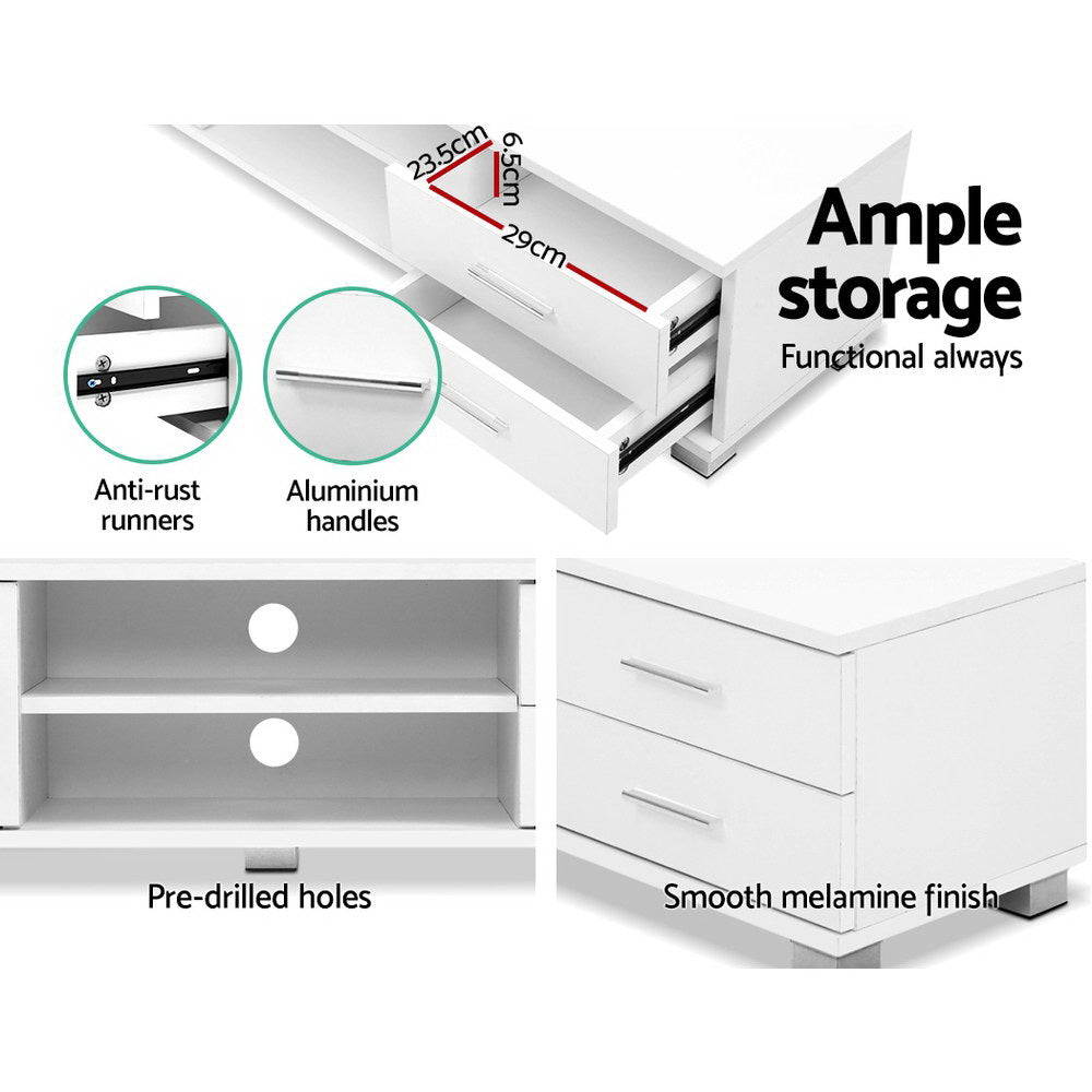 Artiss Entertainment Unit TV Cabinet 120cm White Dylan FURNI-L-TV120A-WH