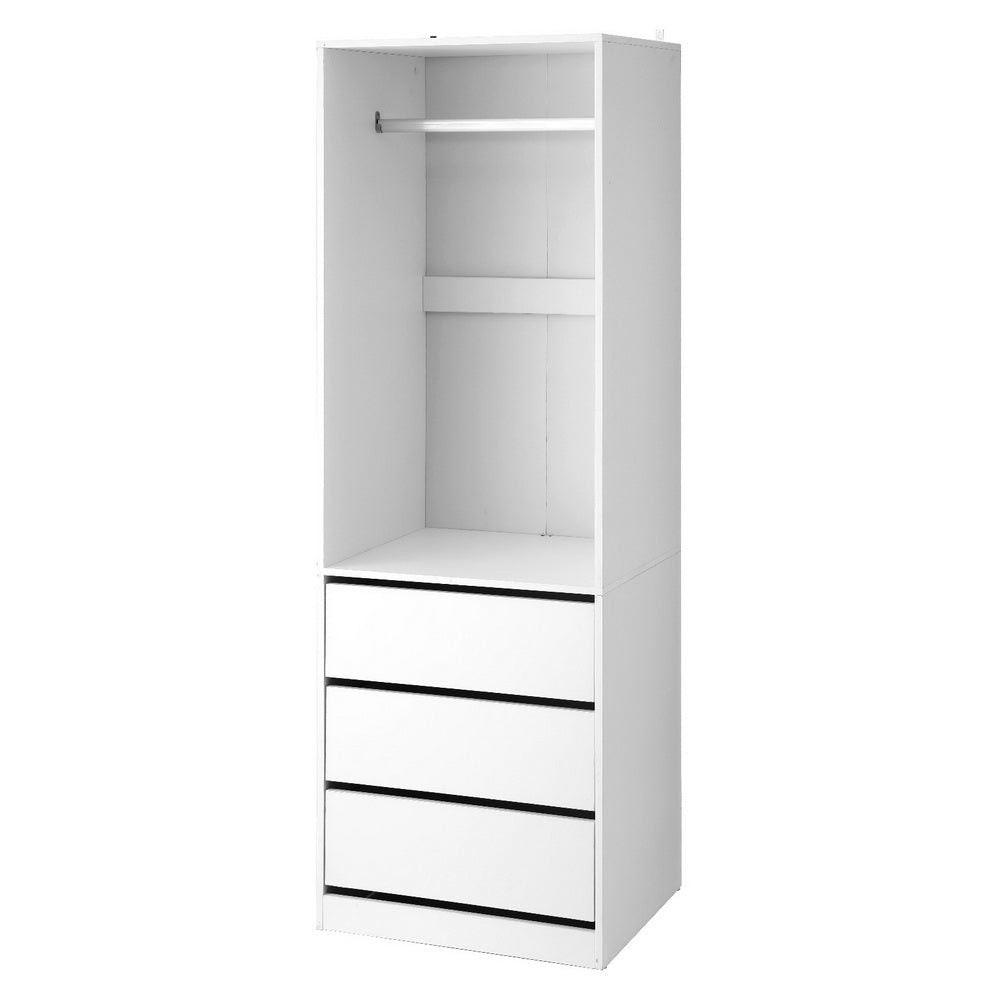 Artiss Wardrobe Clothes Closet Storage Organizer White FURNI-L-WR01-3D-WH-AB