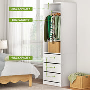 Artiss Wardrobe Clothes Closet Storage Organizer White FURNI-L-WR01-3D-WH-AB
