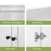 Artiss Wardrobe Clothes Closet Storage Organizer with 2 Doors White FURNI-L-WR02-2D-WH-AB