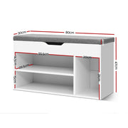 Artiss Shoe Rack Bench Shoe Cabinet White Allen FURNI-N-BENCH-145-WH