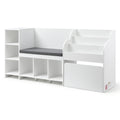 Keezi Kids Storage Unit Bookshelf Toy Box Organiser Bench Seat Cabinet 170cm White FURNI-N-BOOK-170-WH-AB