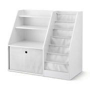 Keezi Kids Bookshelf Children Bookcase Organizer Storage Rack Display Drawer White FURNI-N-BOOK-DACT-WH