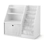 Keezi Kids Bookshelf Children Bookcase Organizer Storage Rack Display Drawer White FURNI-N-BOOK-DACT-WH