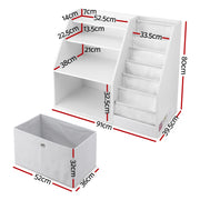 Keezi Kids Bookshelf Children Bookcase Organizer Storage Rack Display Drawer White FURNI-N-BOOK-DACT-WH
