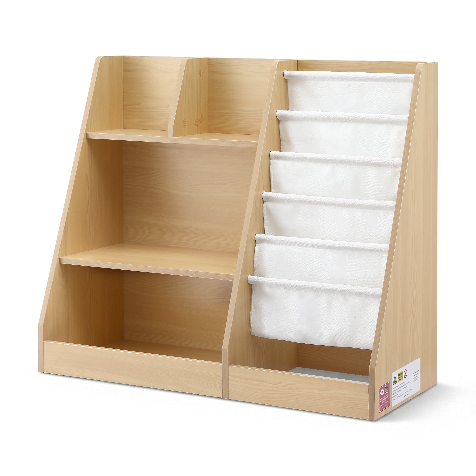 Keezi Kids Bookshelf Wood Bookcase Children Storage Rack Display Shelves Holder FURNI-N-BOOK-MCT-WD