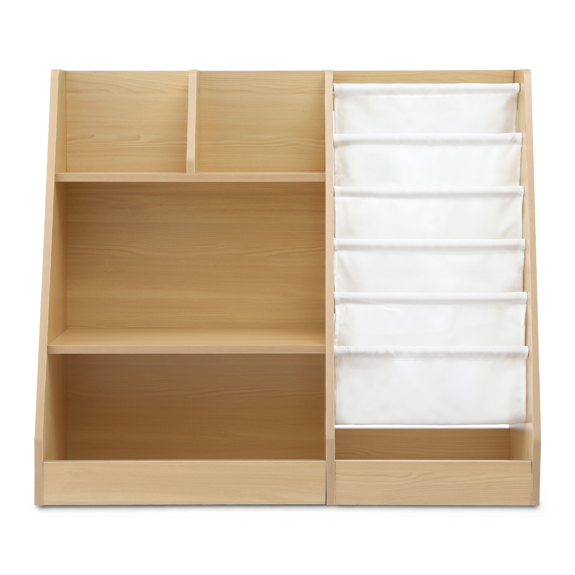 Keezi Kids Bookshelf Wood Bookcase Children Storage Rack Display Shelves Holder FURNI-N-BOOK-MCT-WD