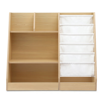 Keezi Kids Bookshelf Wood Bookcase Children Storage Rack Display Shelves Holder FURNI-N-BOOK-MCT-WD