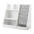 Keezi Kids Bookshelf Wood Bookcase Toddler Toys Storage Rack Display Shelves FURNI-N-BOOK-MCT-WH