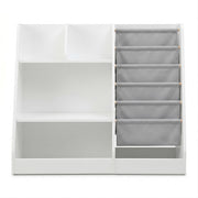 Keezi Kids Bookshelf Wood Bookcase Toddler Toys Storage Rack Display Shelves FURNI-N-BOOK-MCT-WH