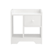 Artiss Bedside Table Drawer Nightstand Side End Table Storage Open Shelf White FURNI-N-BS02-WH