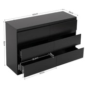 Artiss 6 Chest of Drawers Lowboy Black