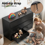 Artiss 6 Chest of Drawers Lowboy Black
