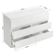 Artiss 6 Chest of Drawers Lowboy White